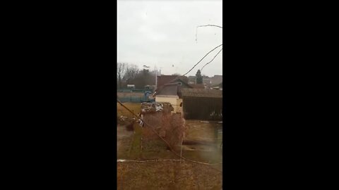 Video of a Russian warplane targeting a civilian building where a woman and her child live. Ukraine,