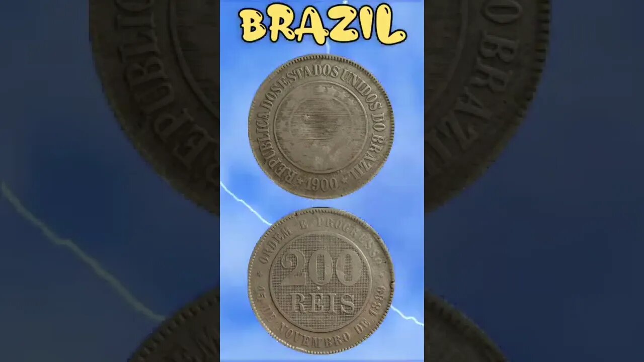 Brazil 200 Reis 1900.#shorts #education #coinnotesz