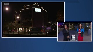 Denver7 building lit up for the holidays by Denver Illuminations
