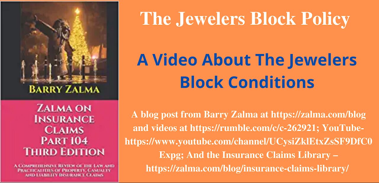 A Video About The Jewelers Block Conditions