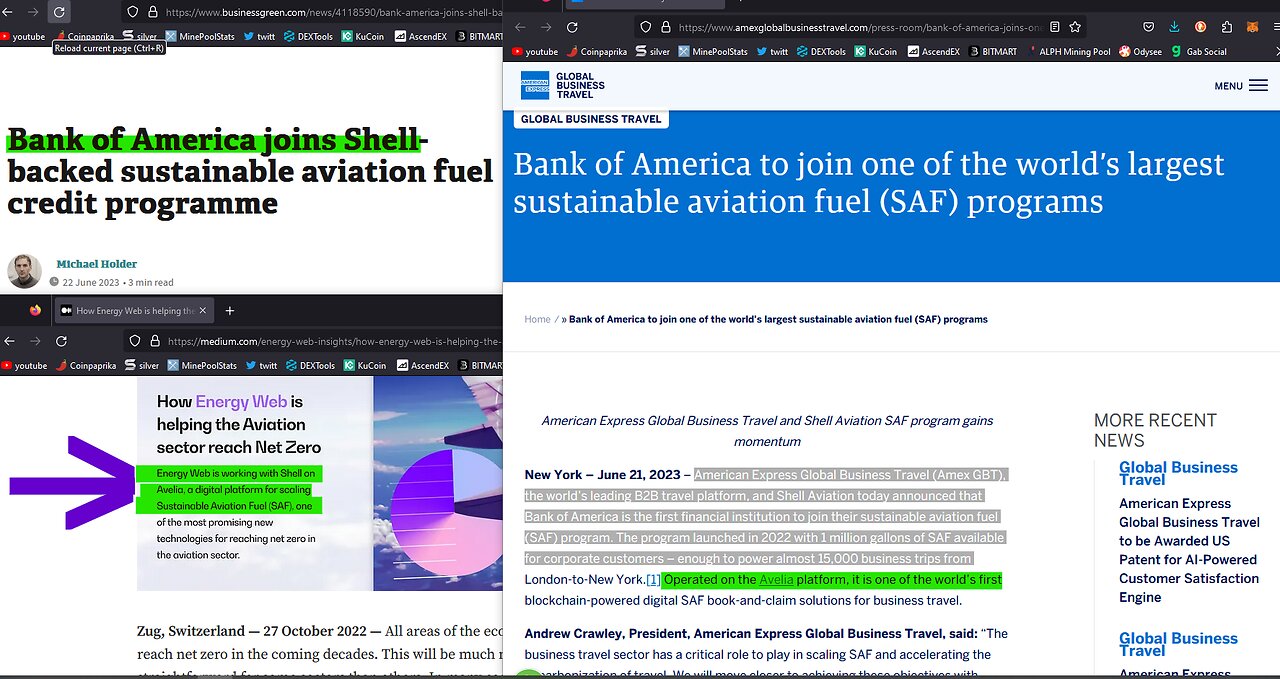 Bank of America joins #shell backed sustainable aviation fuel credit program #energywebtoken #saf