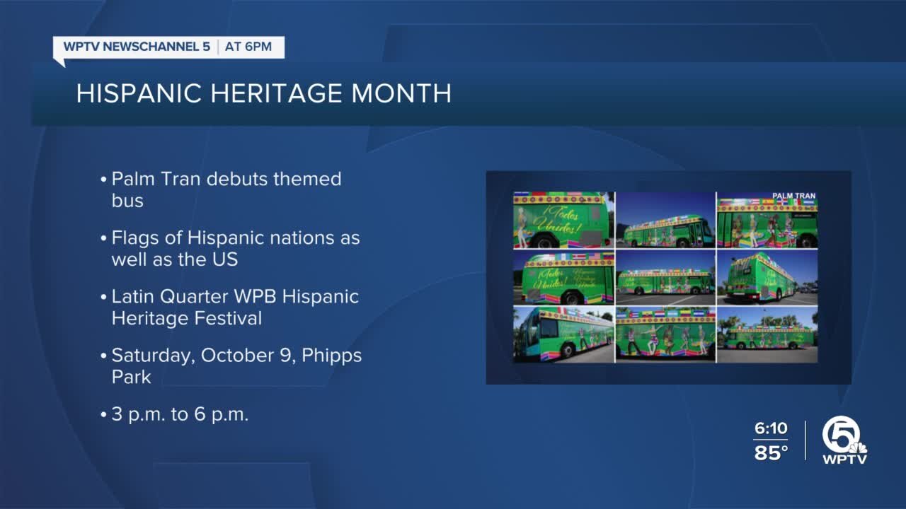 Palm Tran unveils Hispanic Heritage Month-themed bus