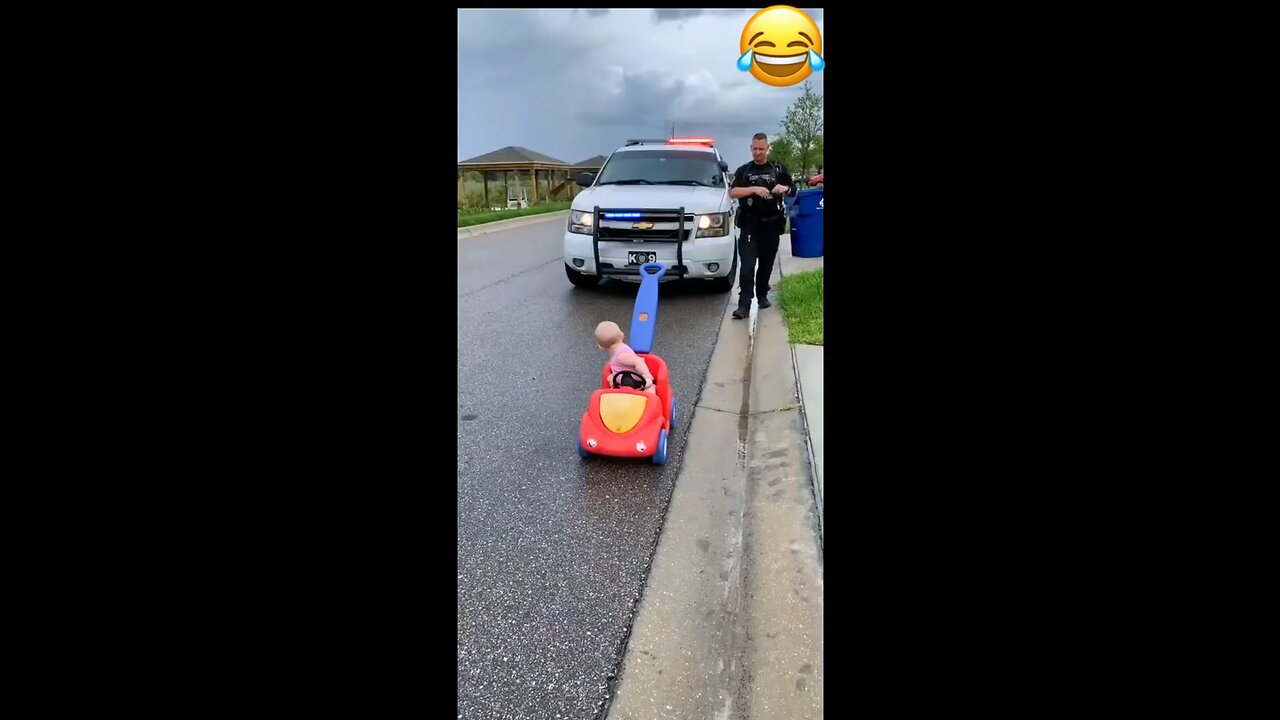 Police VS baby -Funny video