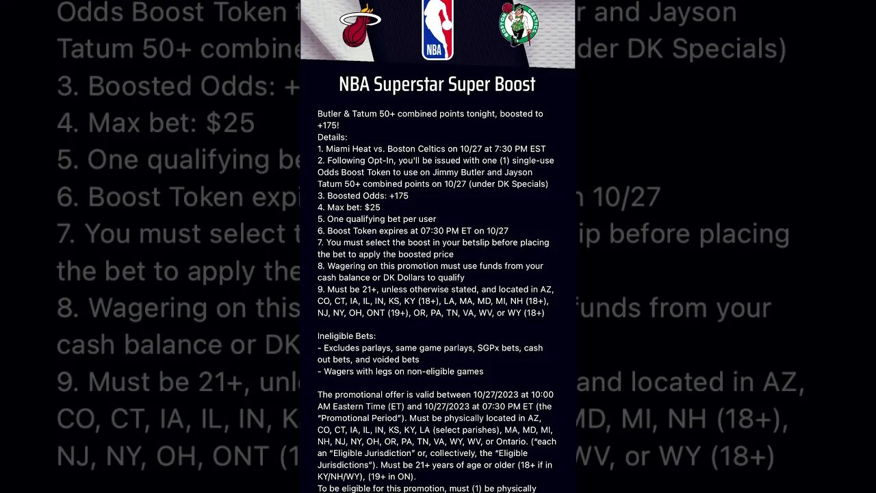 NBA Prop Special! #nba #miamiheat #bostonceltics