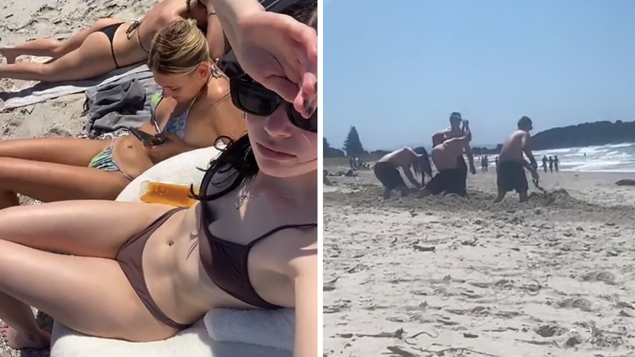 Hilarious clip shows difference between boys & girls at the beach