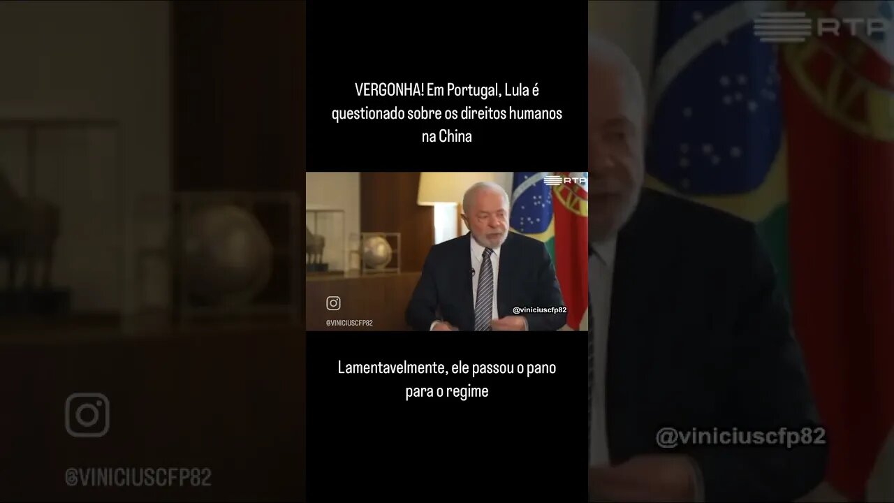 VERGONHA! Em Portugal, Lula é questionado sobre os direitos humanos na China