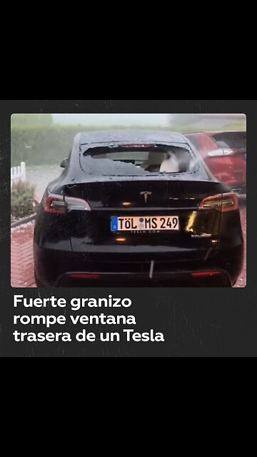 Violenta tormenta en Suiza destroza un vehículo Tesla