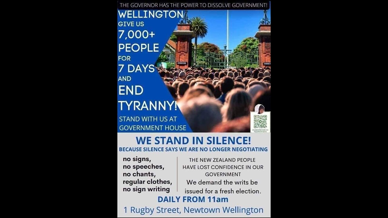 Breaking News Protest Stand At Governor Generals of New Zealand