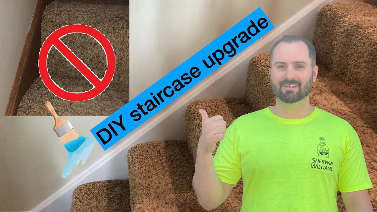 How to paint trim on your stairs (by carpeted treads)