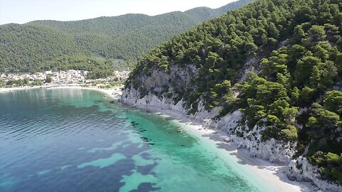 Sea waves and beach drone video