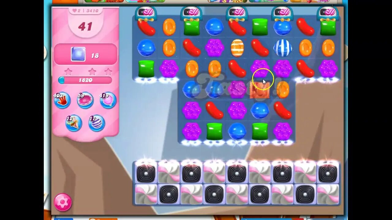 Candy Crush Level 3410 Talkthrough, 42 Moves 0 Boosters