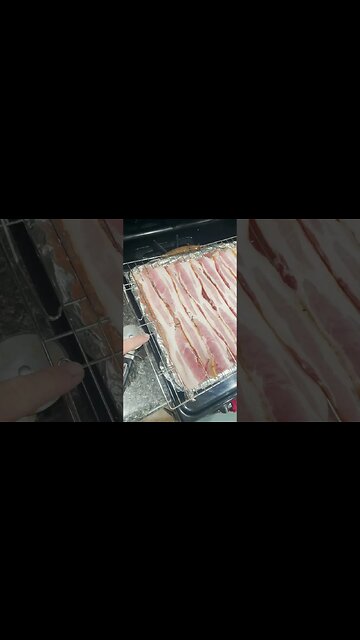 Life hack?! Use the cooling rack on top of an aluminum foil lined cookie pan for bacon