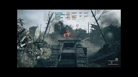 RX 6400 com o E5 2470 V2 X79A, jogando BF1, em resolução Full HD 1080p qualidade gráfica alta