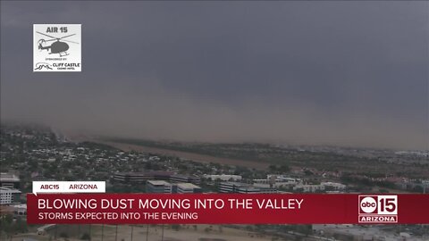 Blowing dust moving into the Valley