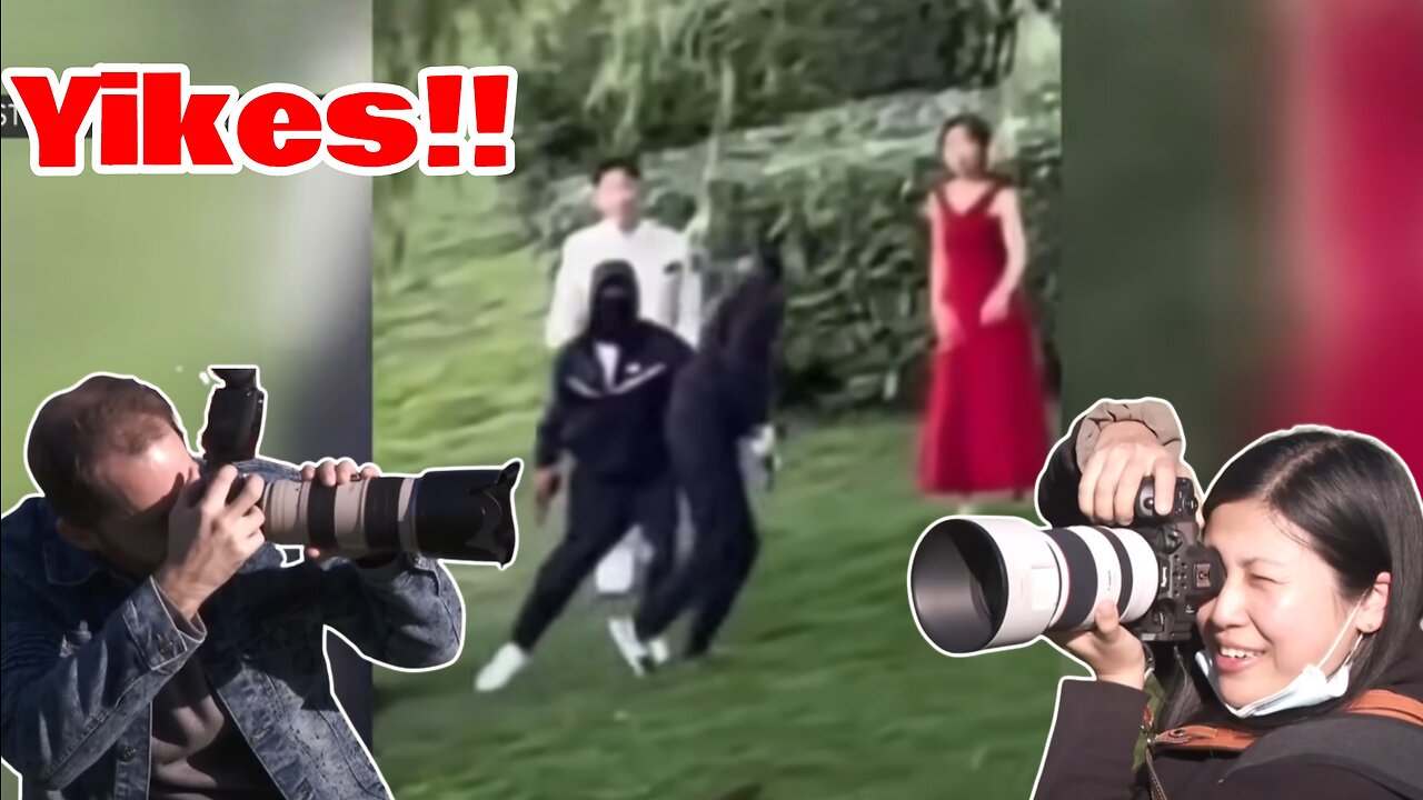 Thugs storm wedding to beat & rob cameraman in front of stunned guests.