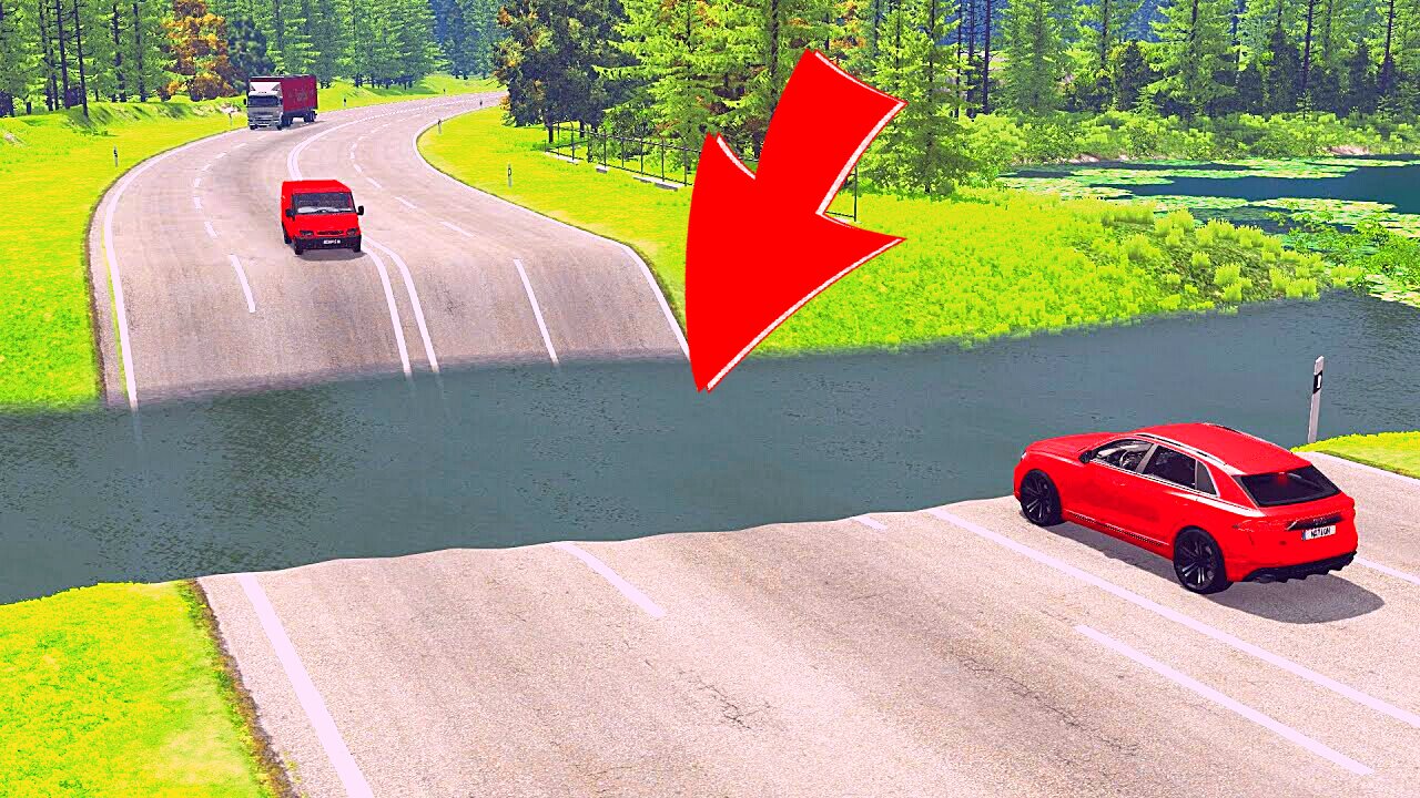 Cars vs Deep Water – BeamNG.Drive