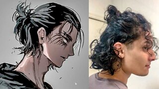 Como Fazer Penteado do Eren Yeager | EREN YEAGER HAIRSTYLE🔥