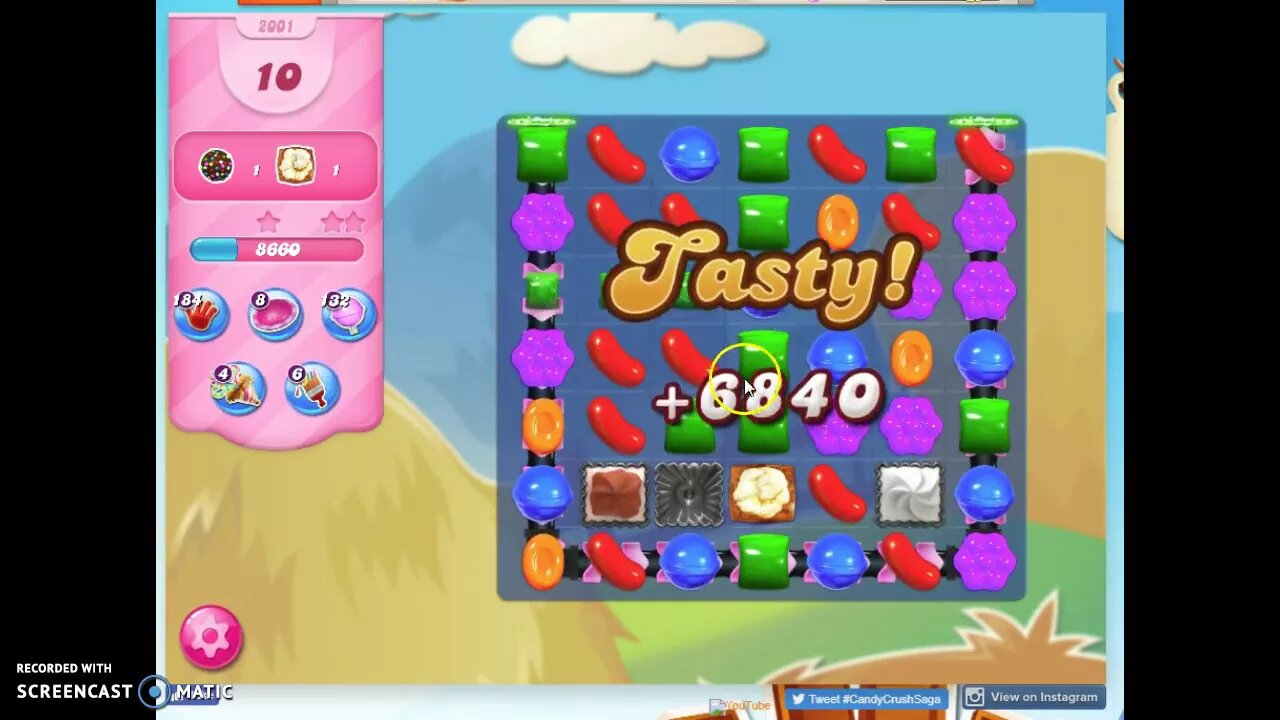 Candy Crush Level 2001 Audio Talkthrough, 3 Stars 0 Boosters