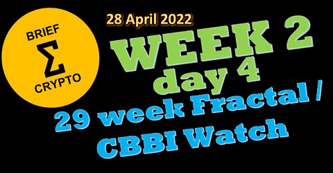 BriefCrypto Week 2 - Day 4 of 29 week Fractal and CBBI watch CBBI = 33 - 28 April