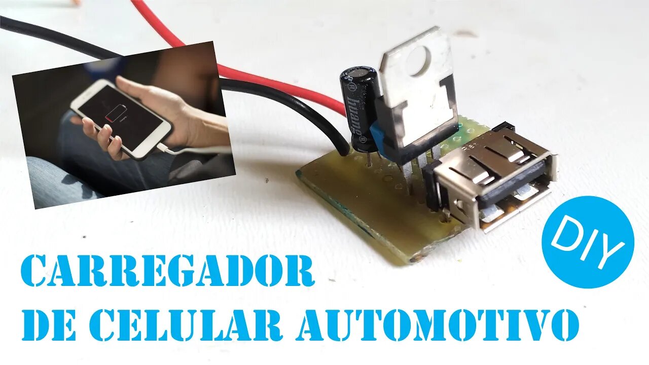 Carregador de celular automotivo - DIY