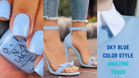 sky blue color style amazing fashion look