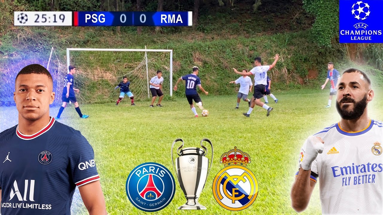 REAL MADRID v PSG UEFA CHAMPIONS LEAGUE 5 v 5 FOOTBALL CHALLENGES ‹ Rikinho ›