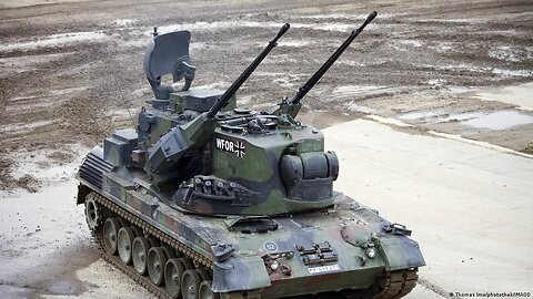 Ucrania un dron ruso impacta en un Gepard ZSU aleman ucraniano
