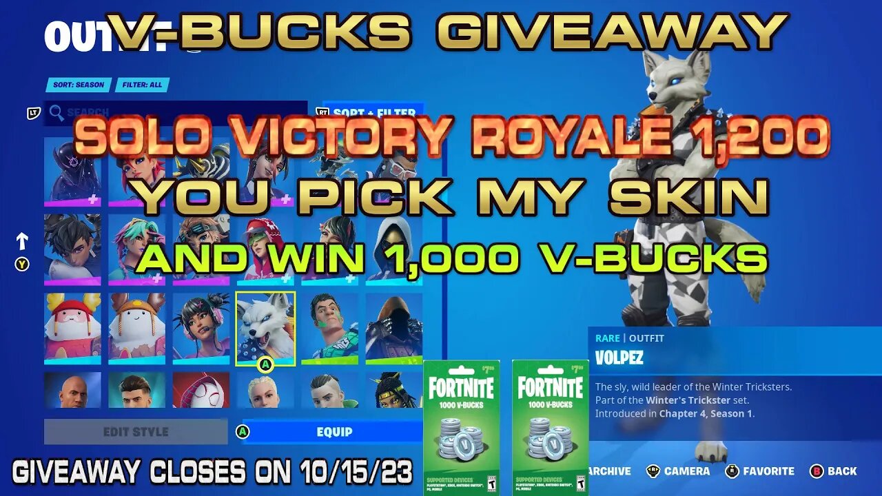 🔶 YOU PICK MY SKIN GIVEAWAY 2 WINNERS WILL PICK FROM MY 394 SKINS & GET 1K V-BUCKS EACH MAYBE 2K 🔶