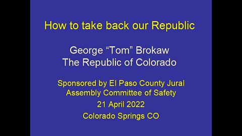 Tom Brokaw talk Apr 2022 Colorado Springs part 1