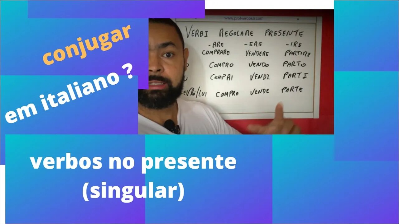 Verbo regolari nel singolare presente (verbos regulares no singular)