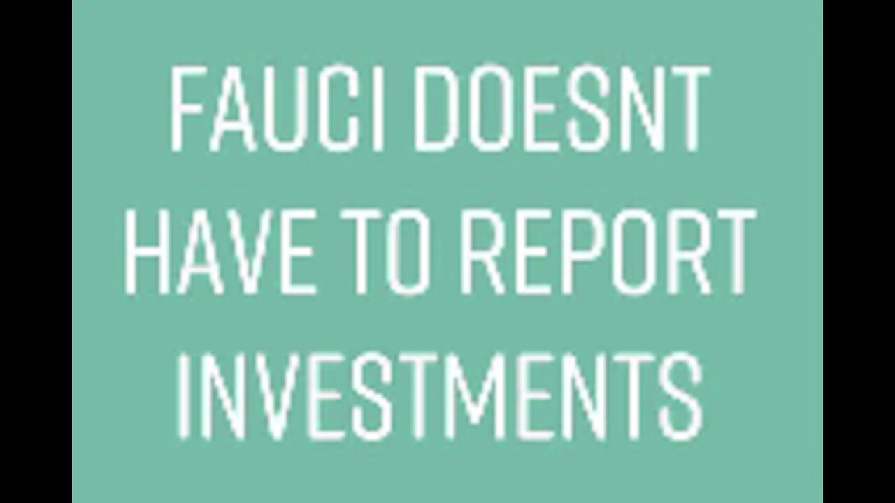 Rand Paul Reveals That Fauci Doesn’t Have To Report His Investments