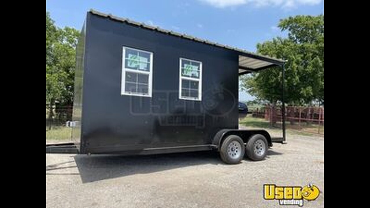 Custom Built 2023 - 8' x 22' Barbecue Food Concession Trailer with Open Porch for Sale in Texas!