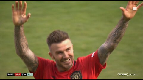 David Beckham's last ever goal for Manchester United!