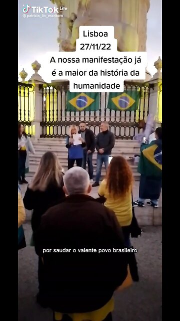 Manifestação de brasileiros em Lisboa em 27/11/2022