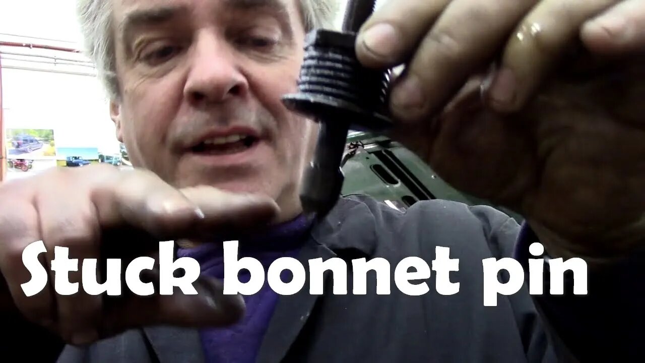Defender bonnet pin stuck. How to remove it and free it off