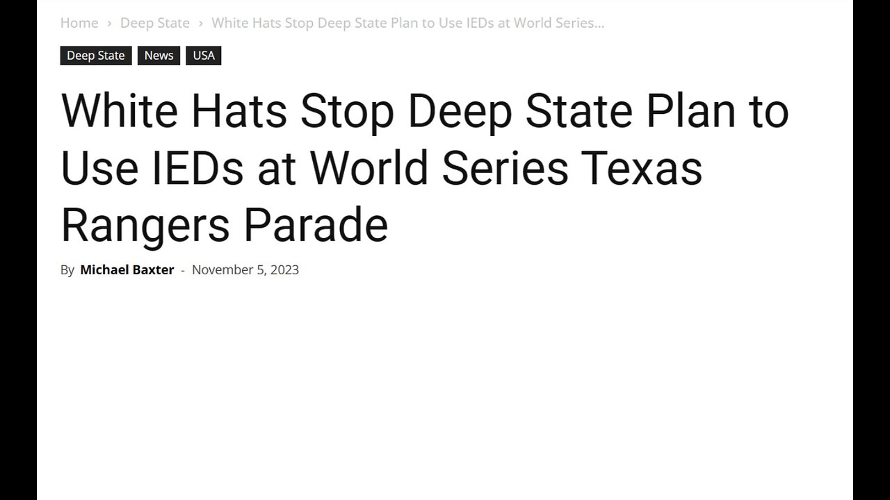 FAKE NEWS IED at World Series Parade 05-Nov-2023