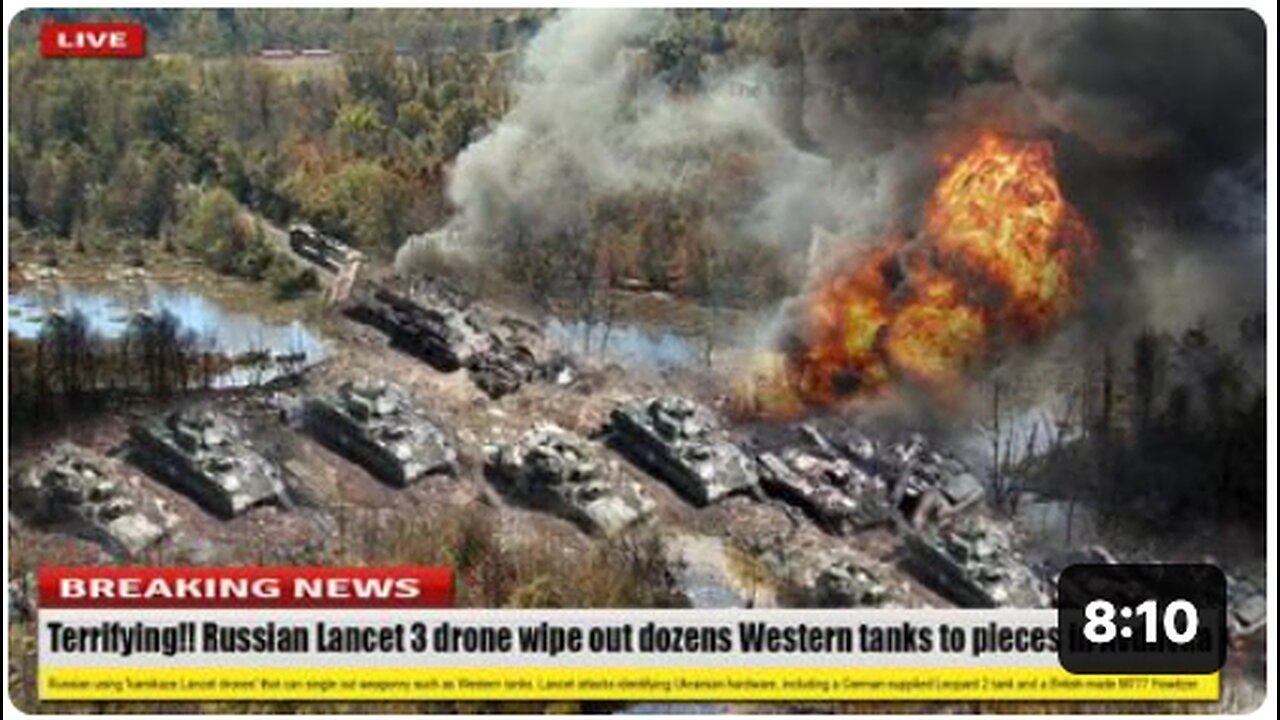 Terrifying (Jun 16 2024) Russian Lancet 3 drone wipe out dozens Western tanks to pieces in Avdiivka