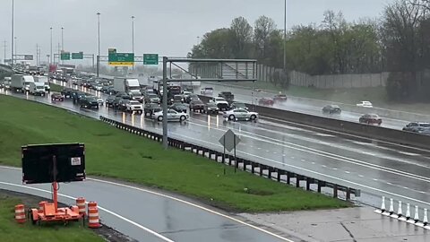 I-480 WB near Warrensville Ctr. Road closed for crash; police officer transported