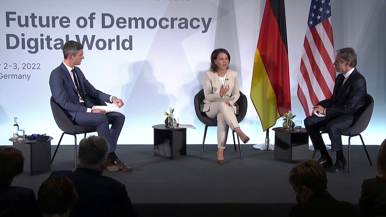 Secretary Blinken Participates in a Conversation with German Foreign Minister Annalena Baerbock