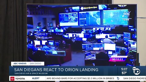 San Diegans at Air & Space Museum react to Orion 1's post-mission splashdown