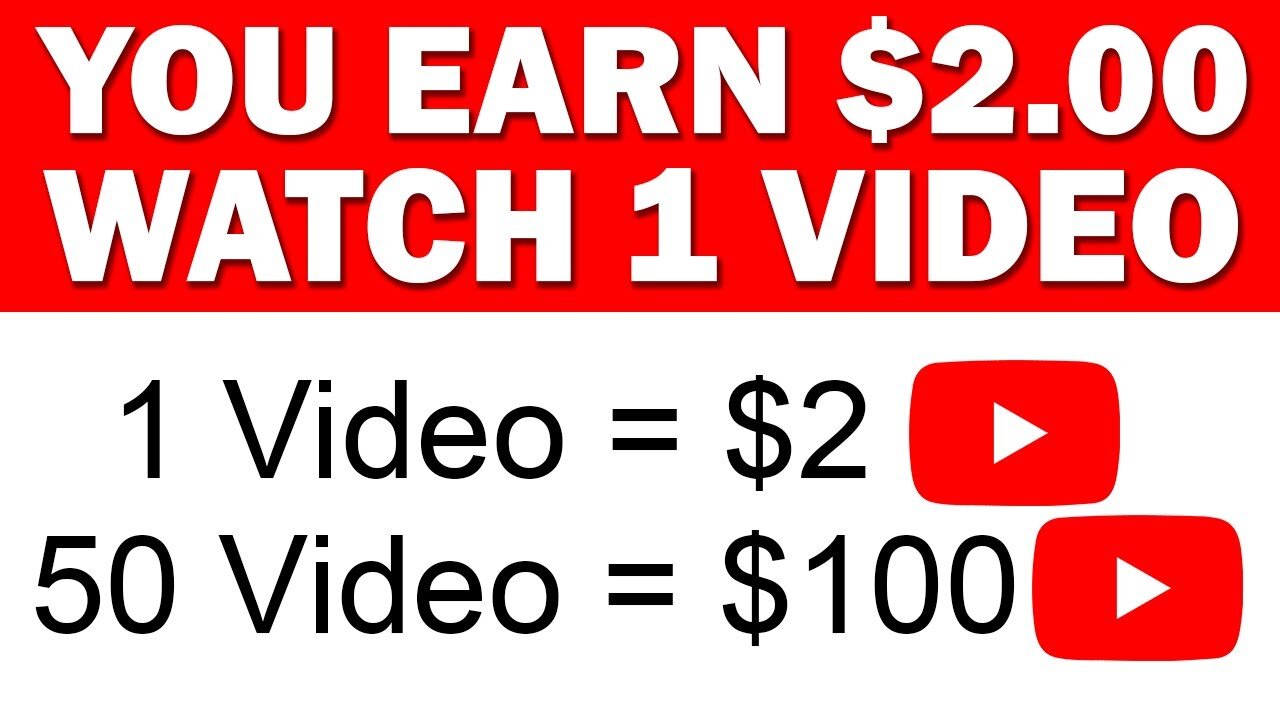 Earn $2.00+ Free PayPal Money Every Video YOU Watch! Make Money Watching Videos Online