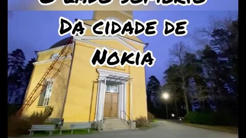 História e sombras na cidade de Nokia, Finlândia