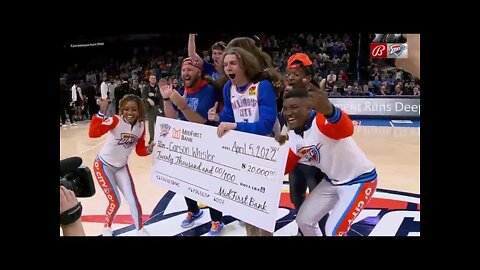 OKC Fan Shoot an EASY Half Court SHOT and take that 20,000 MONEY in the bag!!!