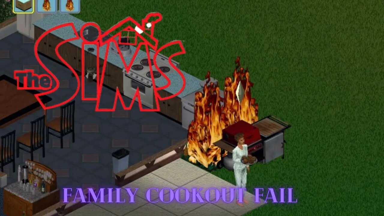 Sims 1 - Family Cookout Fail