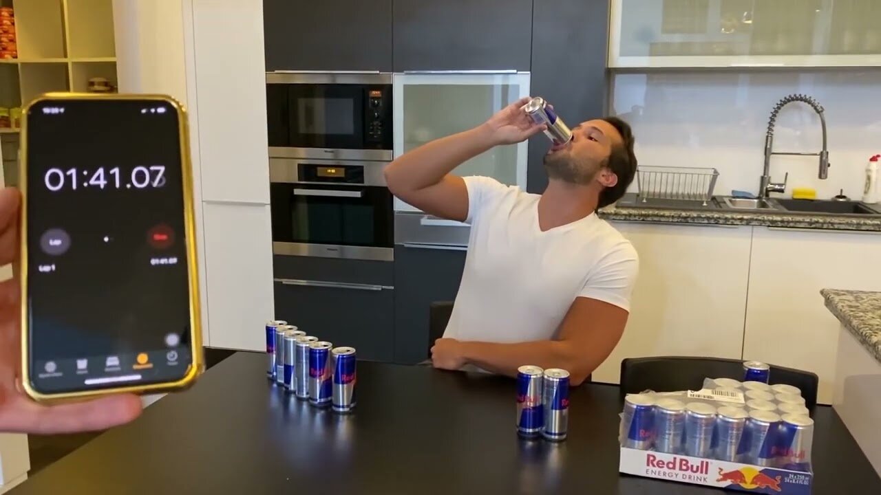 TRISTAN TATE BROKE THE RED BULL DRINKING WORLD RECORD!