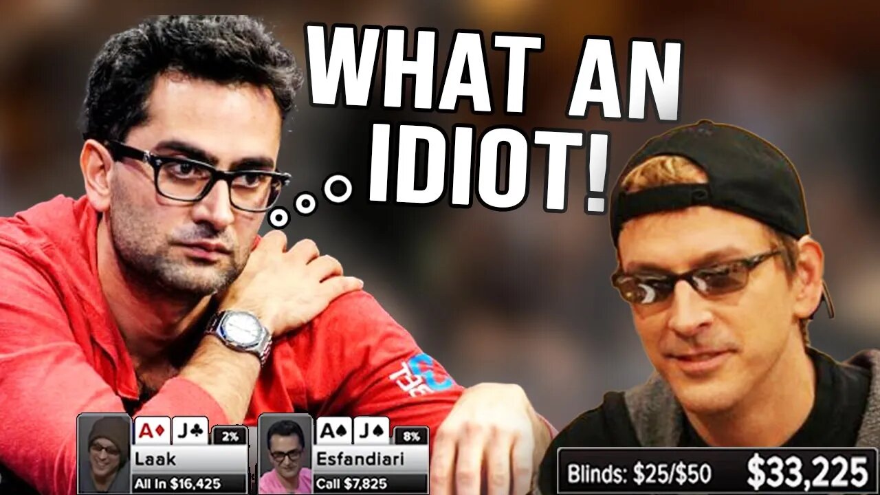 Esfandiari Berates "Idiot" Phil Laak for Calling His All-In | Hand of the Day presented by BetRivers