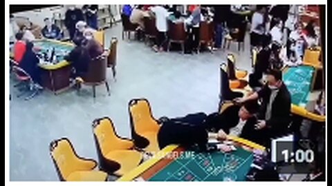 Guy has a stroke at the casino