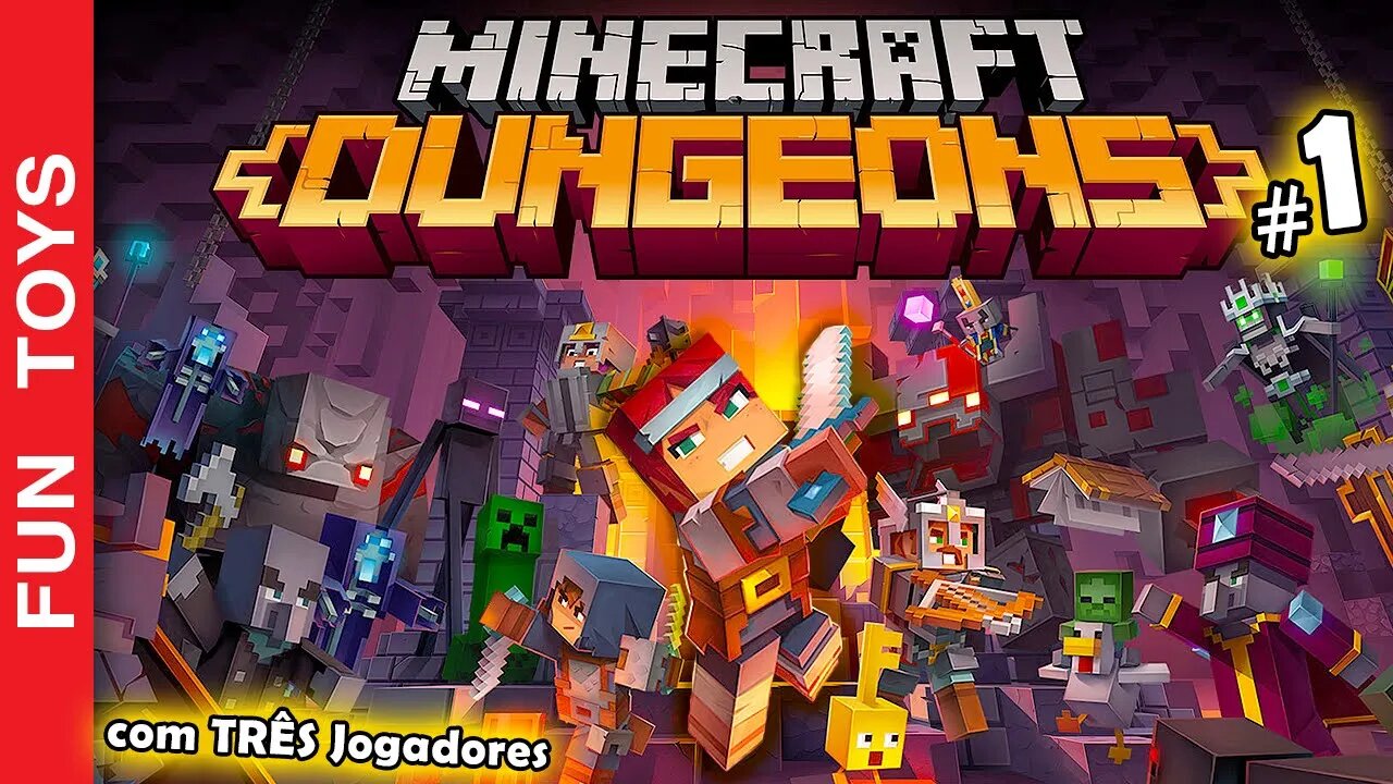 MINECRAFT DUNGEONS #1 - Início da nossa aventura e já com TRÊS jogadores! Que jogo INCRÍVEL! ⛏😃