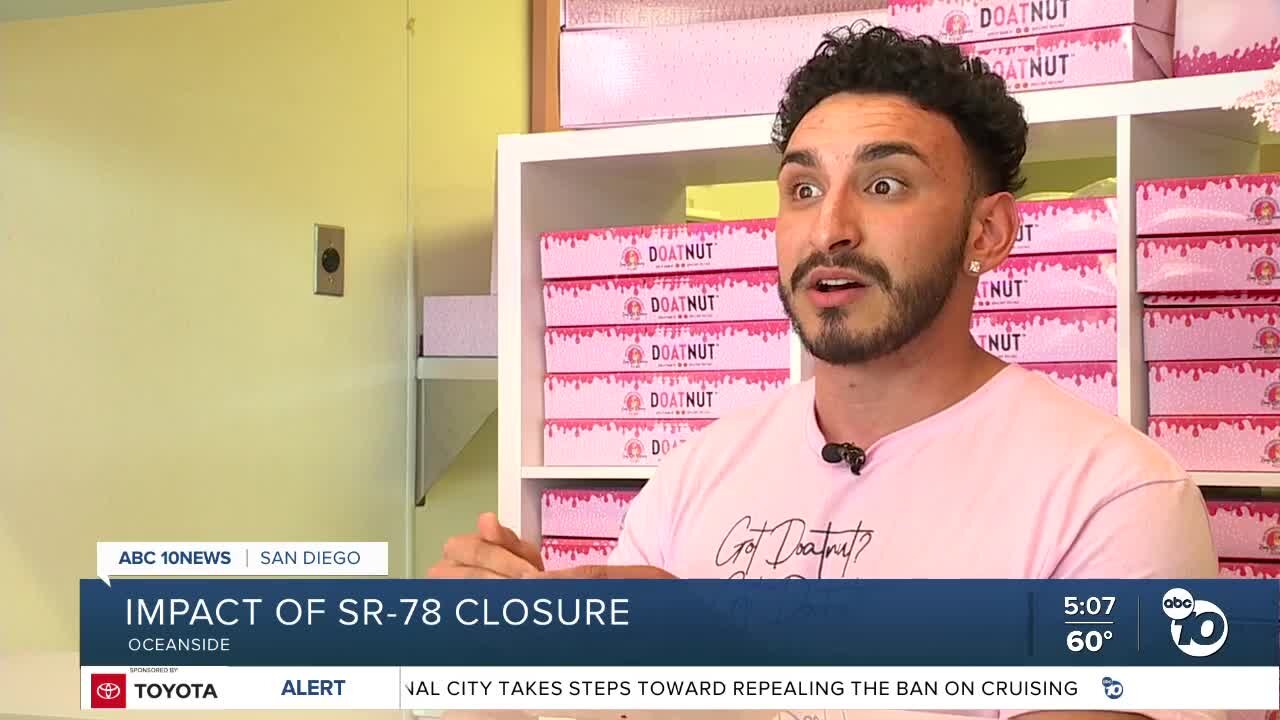 Small business hopes reopening of SR-78 lanes brings customers into donut shop