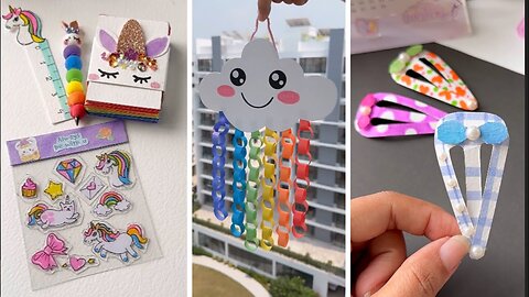 Miniature Unicorn school supplies | Easy Paper Crafts when you’re bored #diy